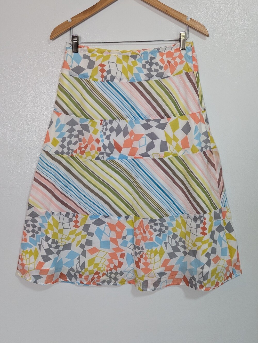 Vintage Y2K 2000s Lily Stanhope Size 6 100% Cotton Boho Midi Skirt
